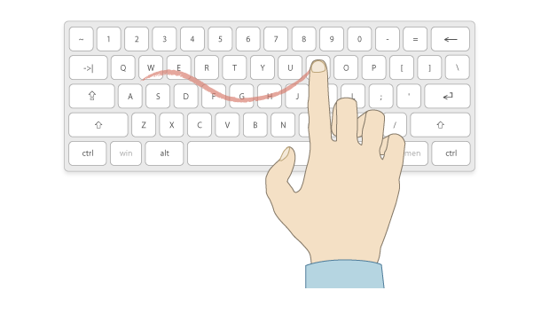 typing finger position practice